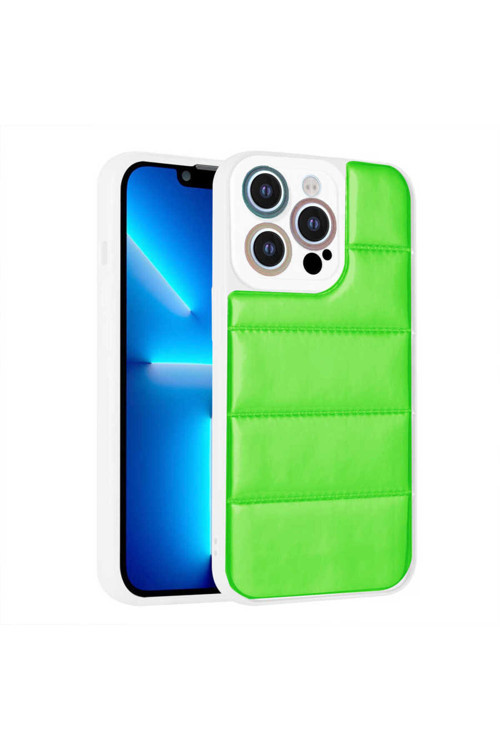 İphone 12 Pro Max Uyumlu Kamera Korumalı Aihttgli Renkli Klfs Seksek Kılıf-Yeşil
