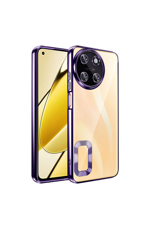 Realme 11 4G Kılıf Kamera Korumalı Logo Gösteren Klfs Omega Kapak - Derin Mor