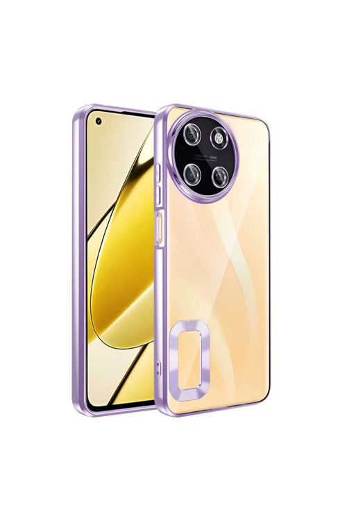 Realme 11 4G Kılıf Kamera Korumalı Logo Gösteren Klfs Omega Kapak - Lila