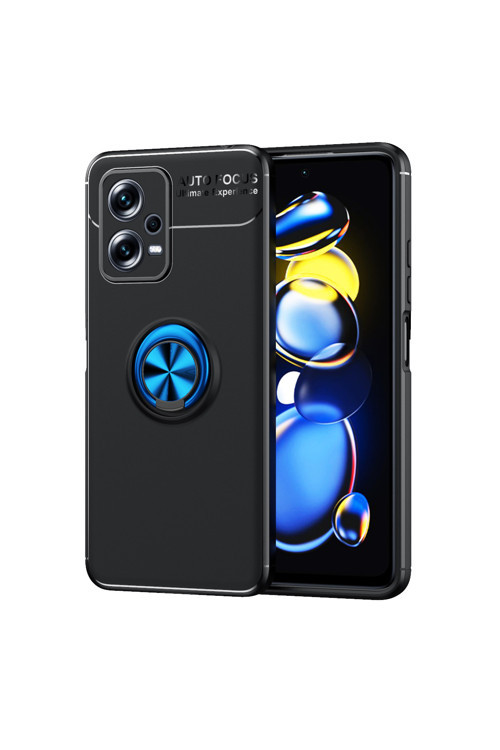 Redmi Note 12 5G Kılıf Klfs Ravel Silikon Kapak - Siyah-Mavi