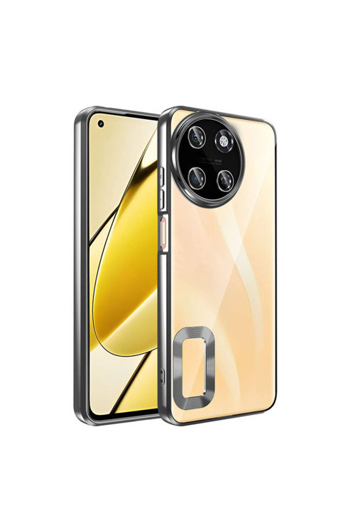 Realme 11 4G Kılıf Kamera Korumalı Logo Gösteren Klfs Omega Kapak - Siyah