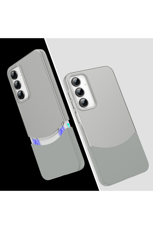 Galaxy A36 Kılıf Mıknatıslı Klfs Duble Kapak - Gri