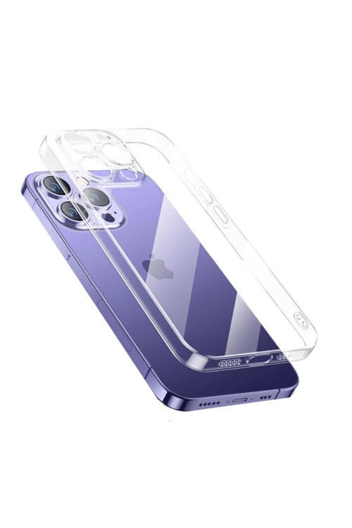Uyumlu Iphone 14 Pro 6.1" Kılıf Sararmayan Ince Şeffaf Sert Pc White Kapak