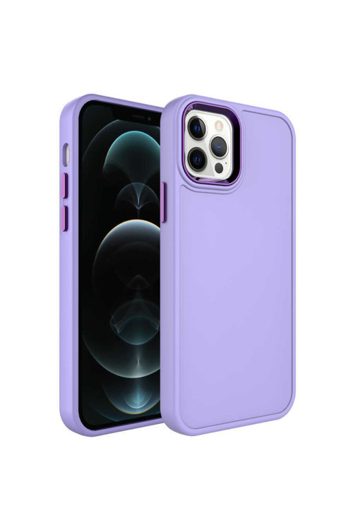 Apple Iphone 14 Pro Max Kılıf Metal Çerçeve Ve Buton Tasarımlı Sert Botx Kapak