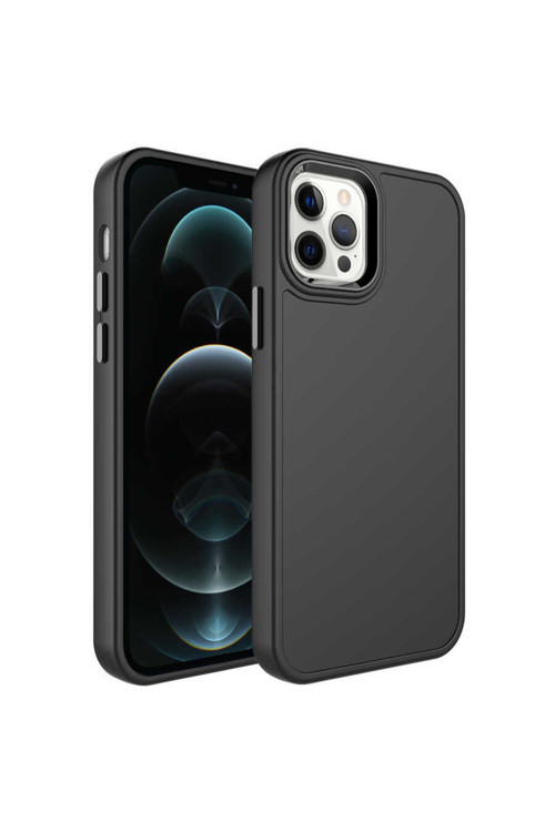 Apple Iphone 14 Pro Max Kılıf Metal Çerçeve Ve Buton Tasarımlı Sert Botx Kapak
