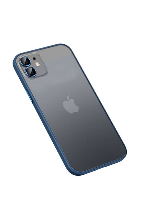 İphone 12 Uyumlu Klfs Retro Kılıf-Lacivert