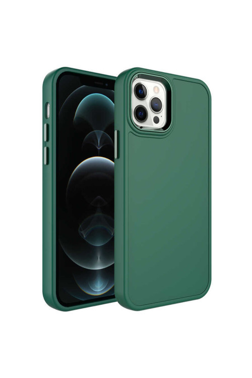 Apple Iphone 14 Pro Max Kılıf Metal Çerçeve Ve Buton Tasarımlı Sert Botx Kapak