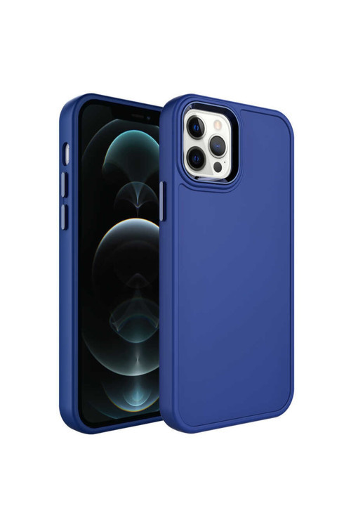 Apple Iphone 14 Pro Max Kılıf Metal Çerçeve Ve Buton Tasarımlı Sert Botx Kapak