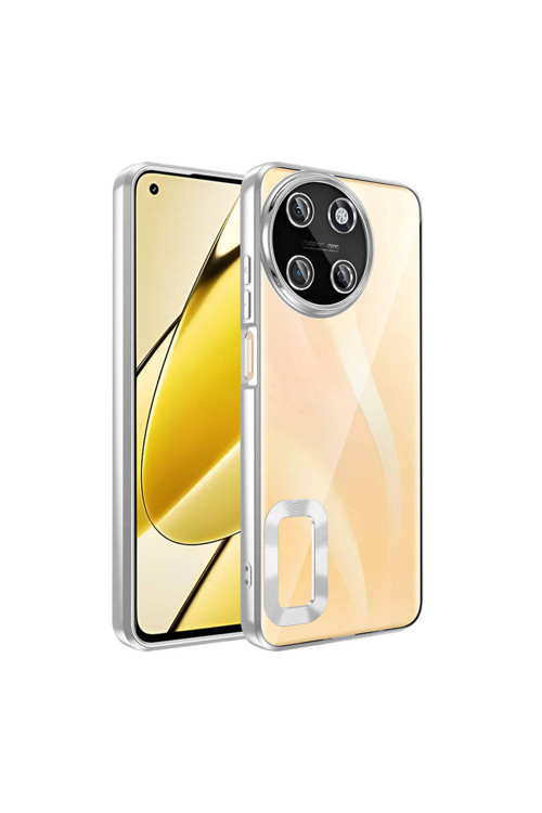 Realme 11 4G Kılıf Kamera Korumalı Logo Gösteren Klfs Omega Kapak - Gümüş