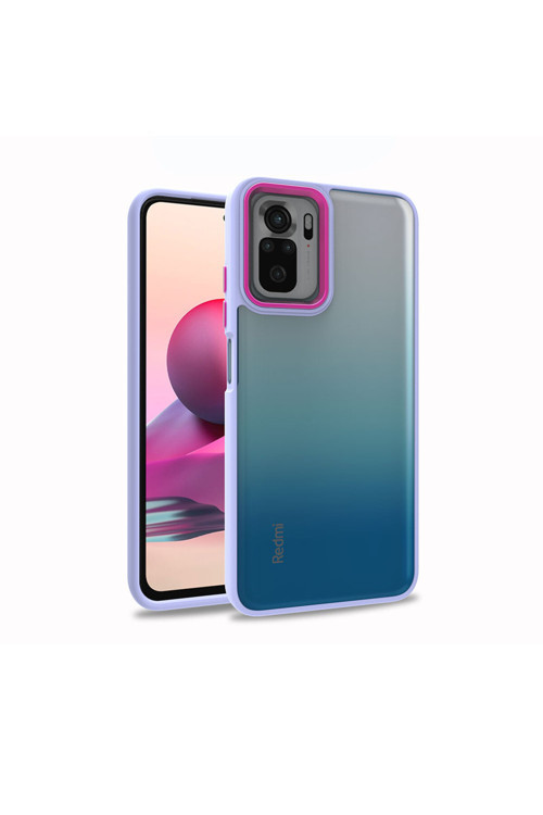 Redmi Note 10S Kılıf Klfs Flora Kapak - Lila