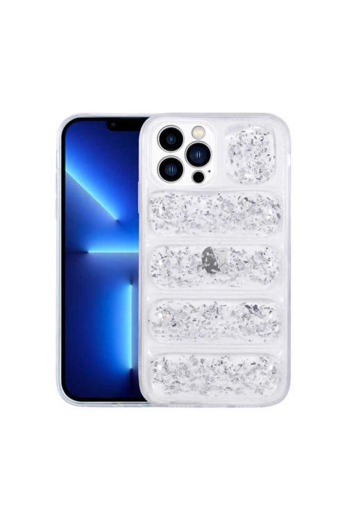 İphone 12 Pro Max Uyumlu Kamera Korumalı Simli Aihttg'Li Klfs Dalga Kılıf-Gümüş