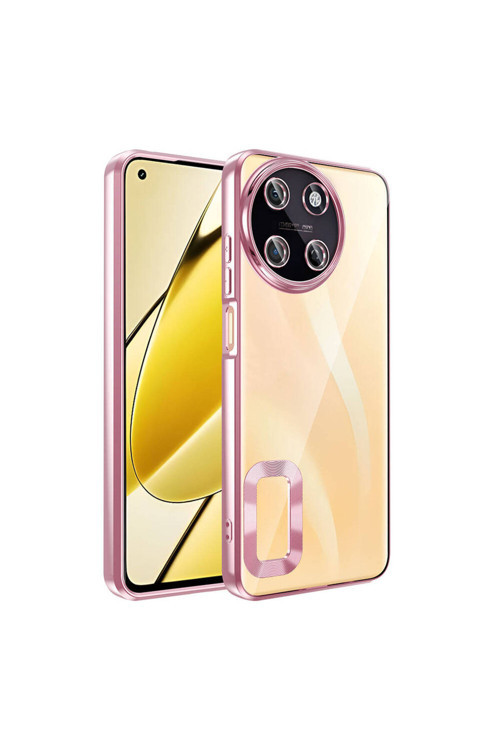 Realme 11 4G Kılıf Kamera Korumalı Logo Gösteren Klfs Omega Kapak - Rose Gold