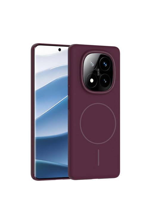 Redmi Note 14 Pro Plus Kılıf Magsafe Şarj Özellikli Klfs Ruby Silikon Kapak - Mürdüm