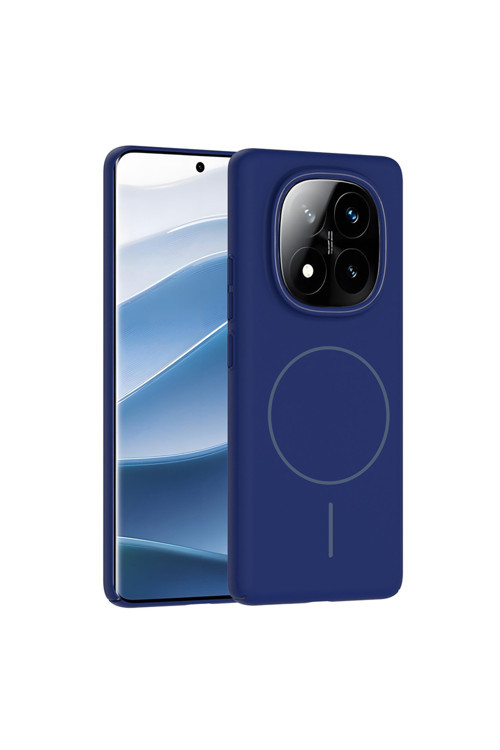 Redmi Note 14 Pro Plus Kılıf Magsafe Şarj Özellikli Klfs Ruby Silikon Kapak - Lacivert