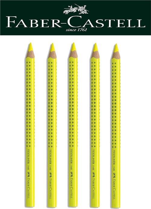 Faber-Castell Ahşap Gövdeli Sarı Renk Fosforlu Kalem 5'li Set