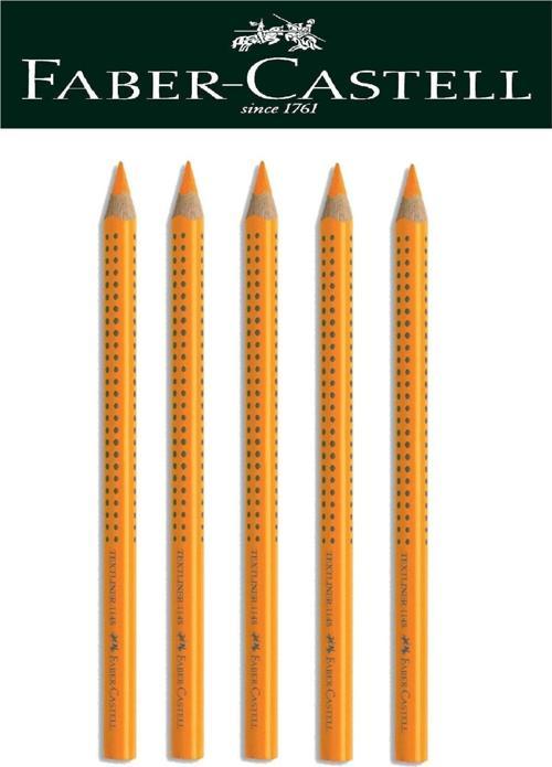 Faber-Castell Ahşap Gövdeli Turuncu Renk Fosforlu Kalem 5'li Set