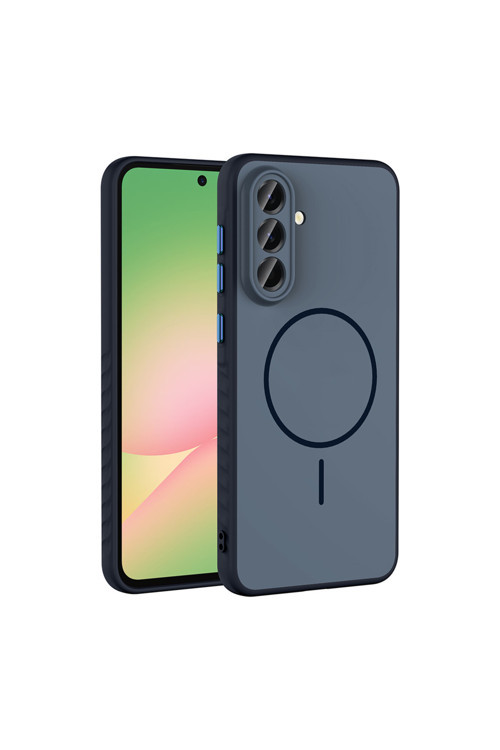 Galaxy A56 Kılıf M-Safe Şarj Özellikli Zore Tea Kapak - Lacivert