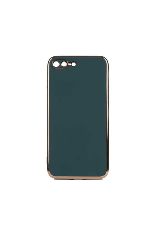Apple Iphone 7 Plus Kılıf Kamera Korumalı Gold Kenarlı Silikon Kapak