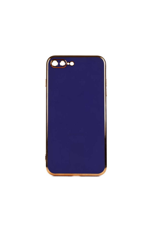 Apple Iphone 7 Plus Kılıf Kamera Korumalı Gold Kenarlı Silikon Kapak