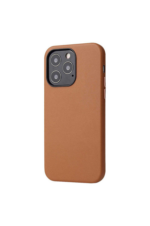 İphone 13 Pro Max Uyumlu Klfs Eyzi Kılıf-Kahverengi