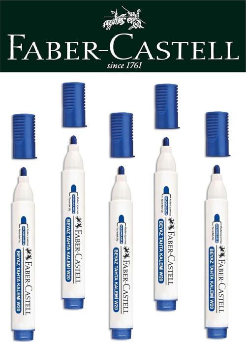 Faber-Castell Doldurulabilir Beyaz Tahta Kalemi 5'li Mavi