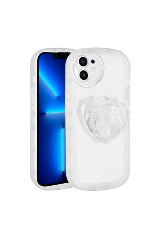 İphone 12 Uyumlu Kamera Korumalı Pop Soketli Renkli Klfs Ofro Kılıf-Beyaz