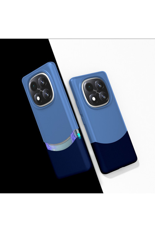 Redmi Note 14 Pro Plus Kılıf Mıknatıslı Klfs Duble Kapak - Lacivert