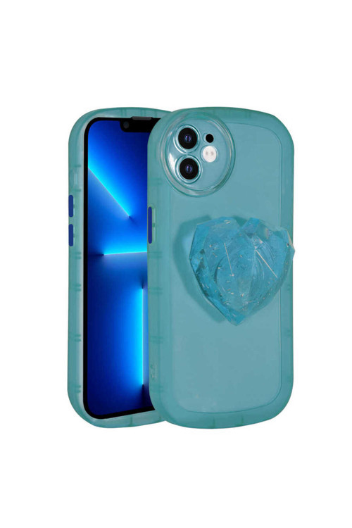 İphone 12 Uyumlu Kamera Korumalı Pop Soketli Renkli Klfs Ofro Kılıf-Mavi