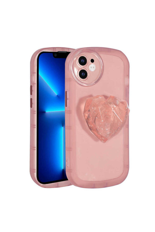 İphone 12 Uyumlu Kamera Korumalı Pop Soketli Renkli Klfs Ofro Kılıf-Pembe