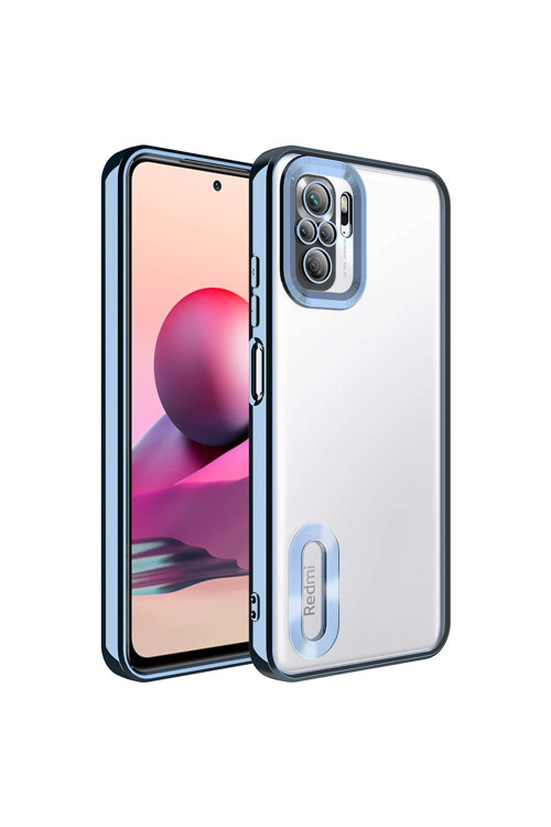 Redmi Note 10 Kılıf Kamera Korumalı Logo Gösteren Klfs Omega Kapak - Sierra Mavi
