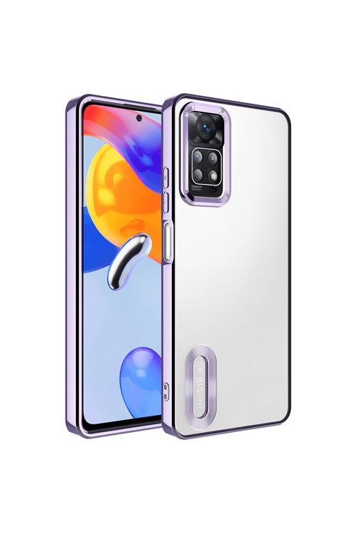 Redmi Note 12 Pro 4G Kılıf Kamera Korumalı Logo Gösteren Klfs Omega Kapak - Lila