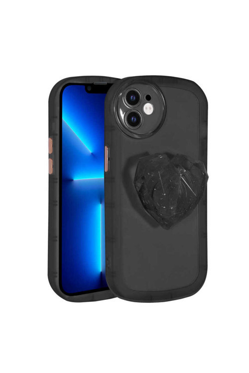 İphone 12 Uyumlu Kamera Korumalı Pop Soketli Renkli Klfs Ofro Kılıf-Siyah
