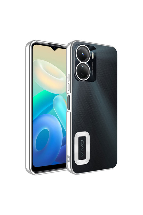 Vivo Y16 Kılıf Kamera Korumalı Logo Gösteren Klfs Omega Kapak - Gümüş