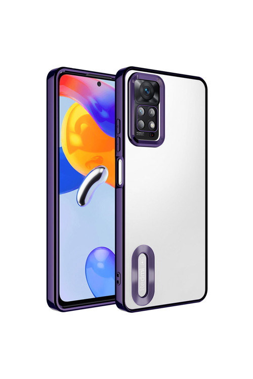 Redmi Note 12 Pro 4G Kılıf Kamera Korumalı Logo Gösteren Klfs Omega Kapak - Derin Mor