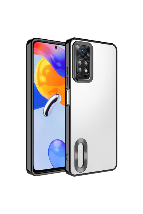 Redmi Note 12 Pro 4G Kılıf Kamera Korumalı Logo Gösteren Klfs Omega Kapak - Siyah