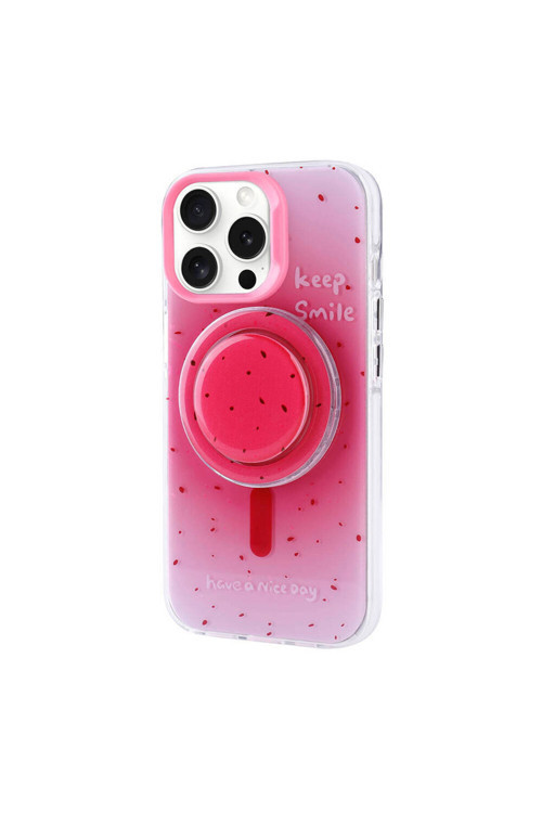 Apple İphone 15 Pro Max Kılıf Magsafe Şarj Özellikli Tak-Çıkar Pop Soketli Zore Tiktok Kapak