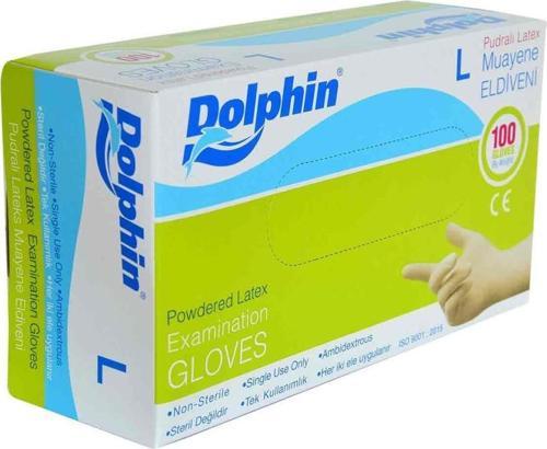 Pudralı Latex Muayene Eldiveni Büyük Boy (L) 100Lü Paket