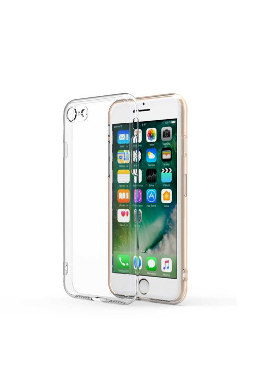 Iphone Se 2022 Uyumlu Kılıf 3D Kamera Korumalı Şeffaf Silikon Kapak