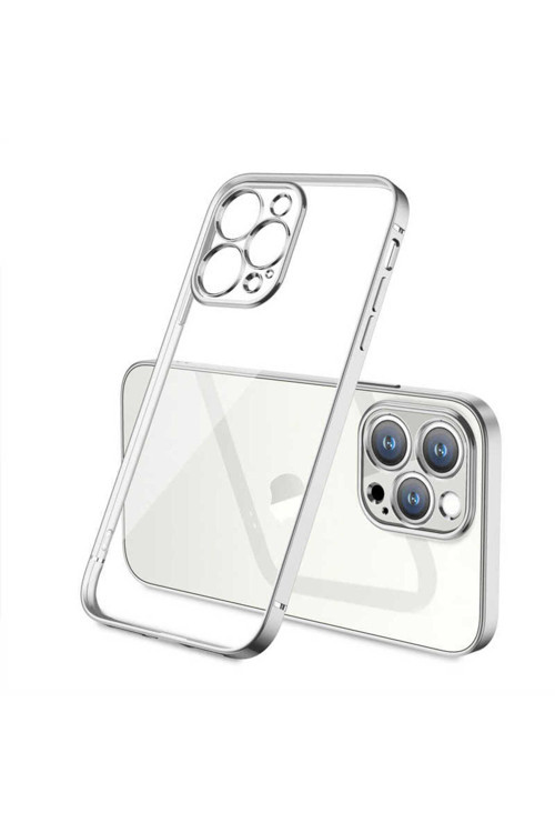 İphone 13 Pro Uyumlu Klfs Gbox Kılıf-Gümüş