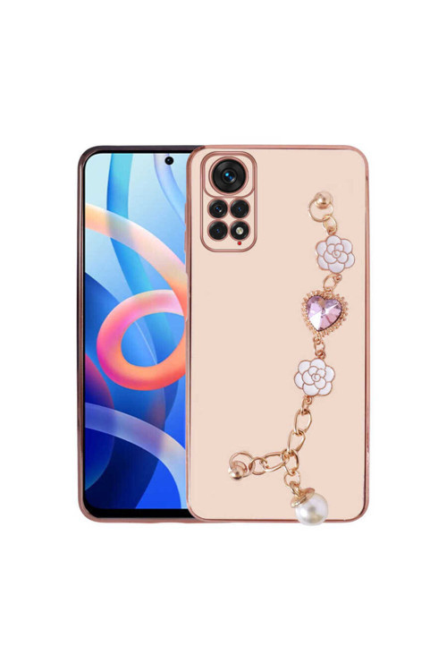 Redmi Note 12 Pro 4G Kılıf El Tutamaçlı Kamera Korumalı Klfs Taka Silikon Kapak - Pembe