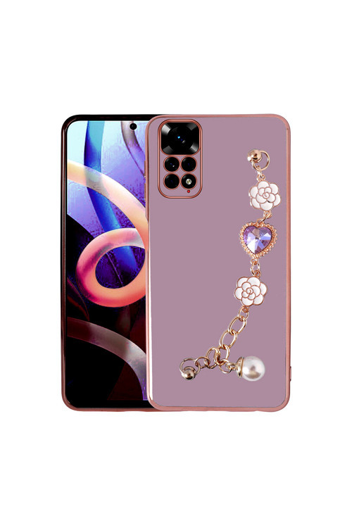 Redmi Note 12 Pro 4G Kılıf El Tutamaçlı Kamera Korumalı Klfs Taka Silikon Kapak - Mor