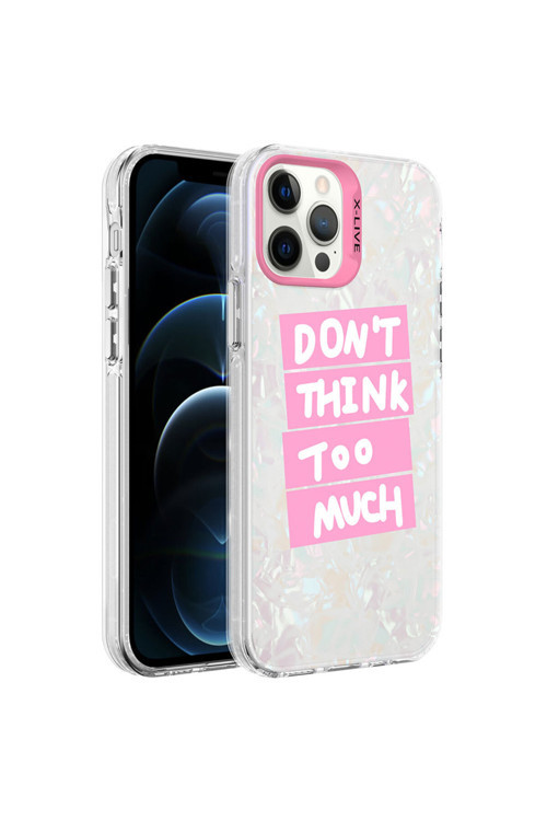 İphone 12 Pro Max Uyumlu Mermer Desenli Klfs Marbello Kılıf-Pembe