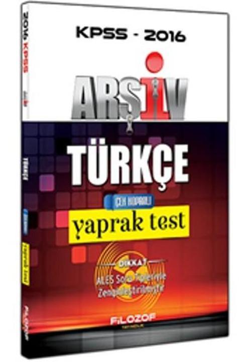 Filozof 2016 KPSS Arşiv Türkçe Yaprak Test