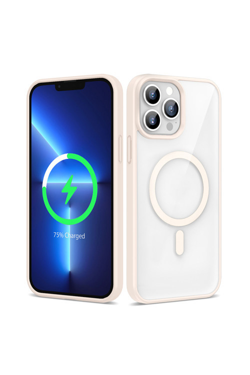 İphone 13 Pro Kılıf Magsafe Wireless Şarj Özellikli Silikon Klfs Ege Kapak - Pembe