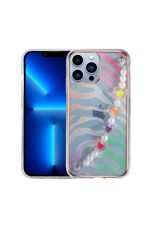 İphone 13 Pro Uyumlu Klfs Pilla Kılıf-Pembe-Yeşil