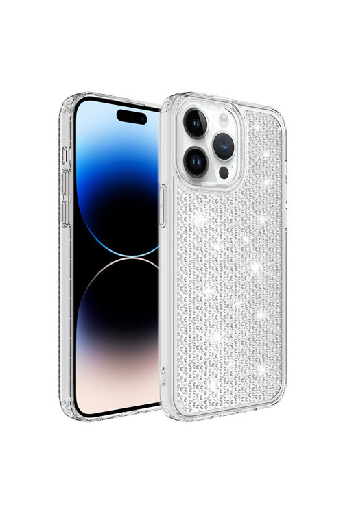 İphone 14 Pro Uyumlu Aihttgli Parlak Tasarımlı Klfs Snow Kılıf-Renksiz
