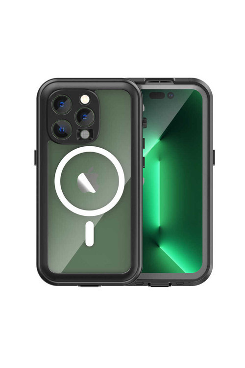 İphone 14 Pro Uyumlu Klfs 1-1 Su Geçirmez Kılıf-Siyah