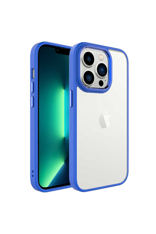 İphone 14 Pro Uyumlu Klfs Krom Kılıf-Lacivert