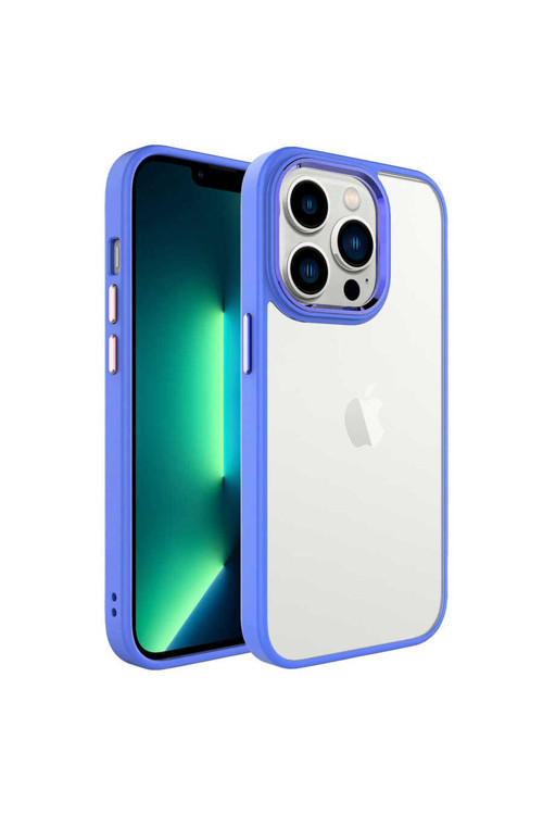 İphone 14 Pro Uyumlu Klfs Krom Kılıf-Lavendery Gray