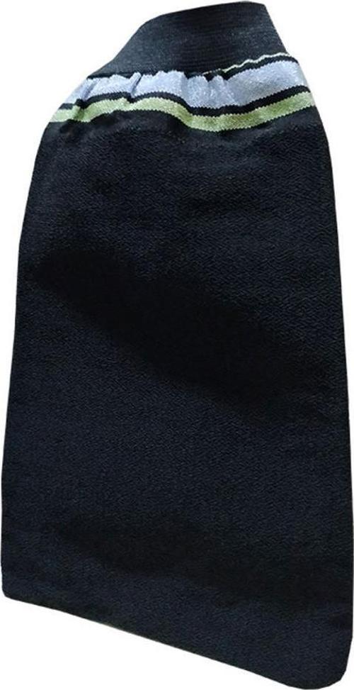 Lastikli İpek Kese Banyo Kesesi Siyah Kalın 15CMX27CM